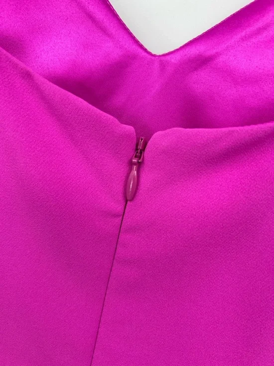 Bardot Lisandra Midi Dress Adjustable Straps High Low Hem Pink Shock Size XS - Picture 10 of 11